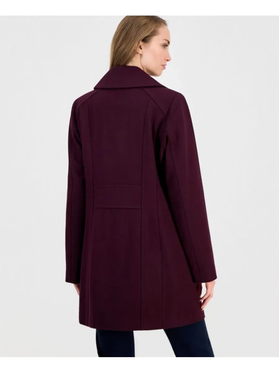 Пальто однобортное с поясом Anne Klein — изображение 2 из 3, фиолетовый