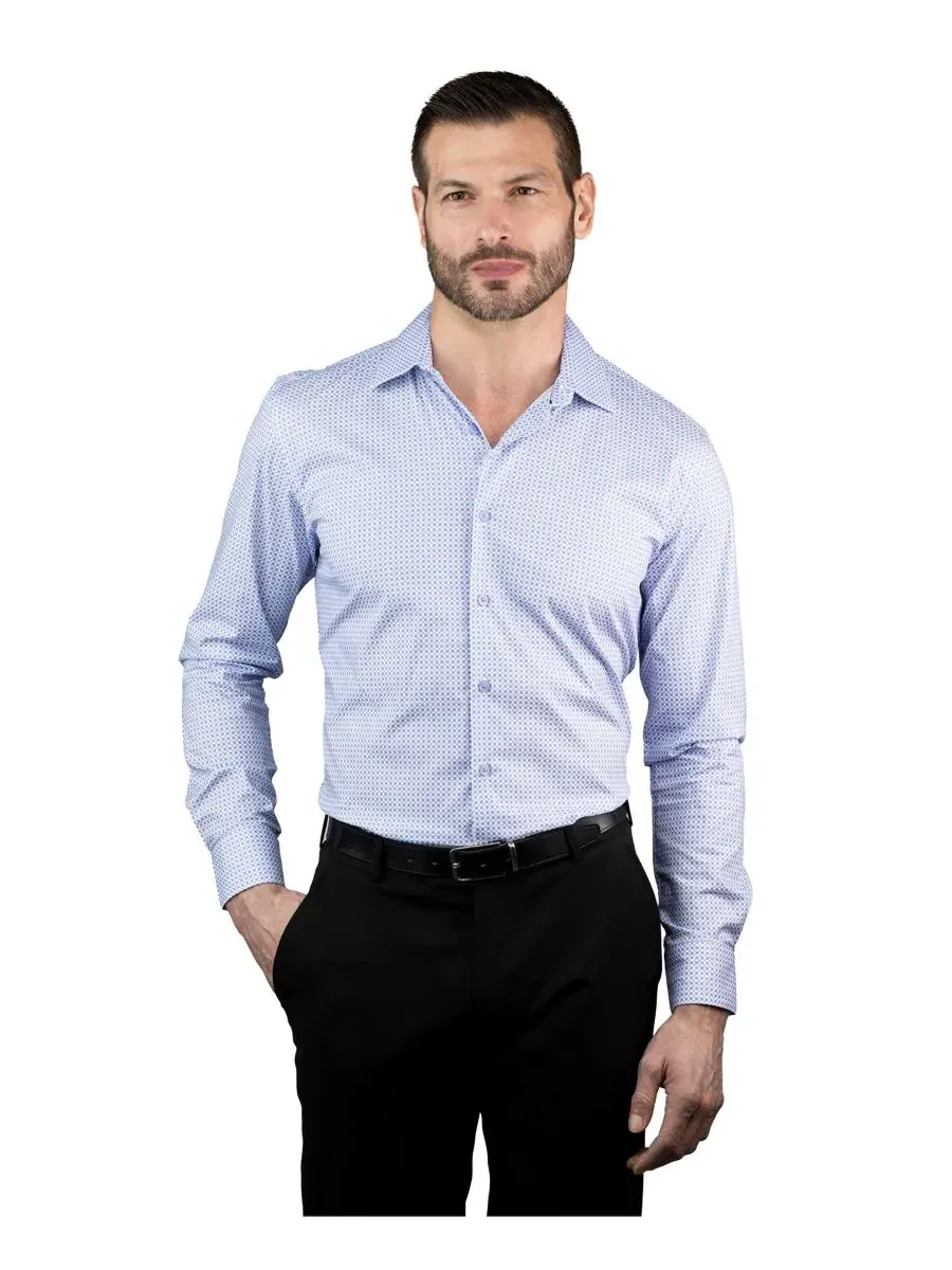 Рубашка с воротником-стойкой для мужчин, Slim Fit Ben Sherman — синий