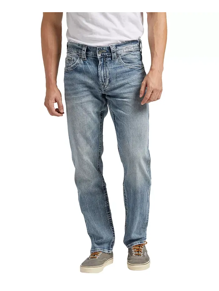 Мужские джинсы Eddie Athletic Fit Tapered Silver Jeans Co. — изображение 2 из 3, синий