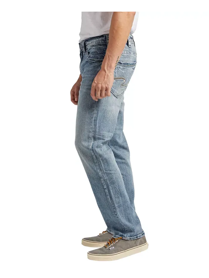 Мужские джинсы Eddie Athletic Fit Tapered Silver Jeans Co. — изображение 3 из 3, синий