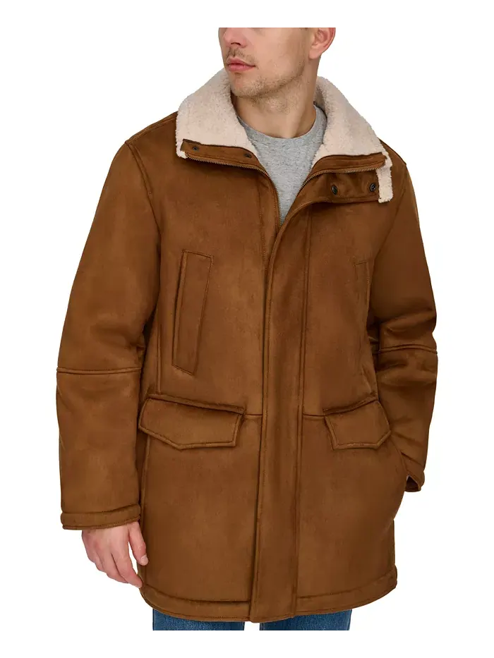 Мужское пальто из искусственного меха Dockers — изображение 1 из 6, коричневый