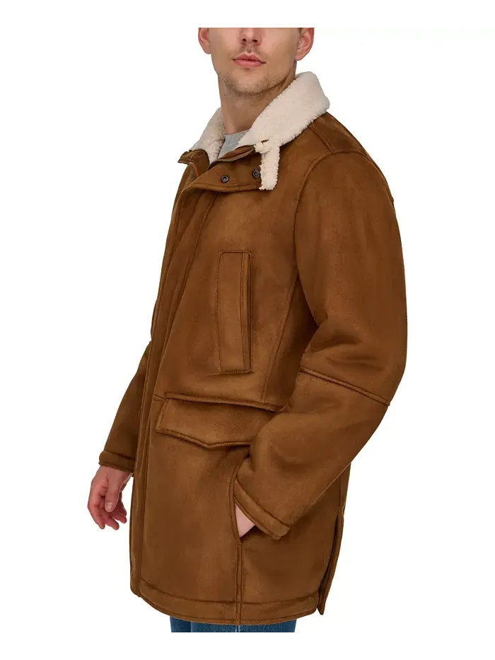 Мужское пальто из искусственного меха Dockers — изображение 3 из 6, коричневый