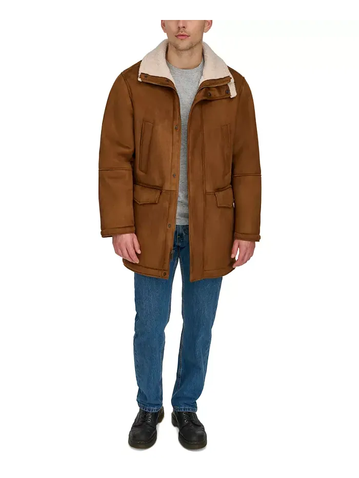 Мужское пальто из искусственного меха Dockers — изображение 6 из 6, коричневый
