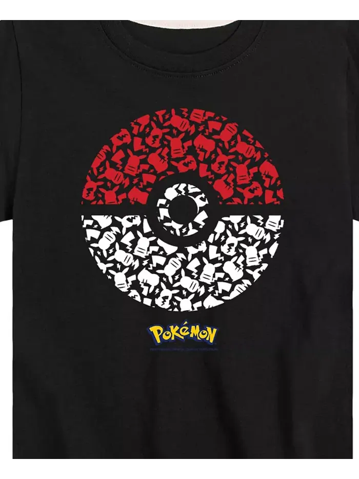 Футболка с принтом Poké Ball для подростков Pokémon Big Boys Pokemon — изображение 3 из 3, черный