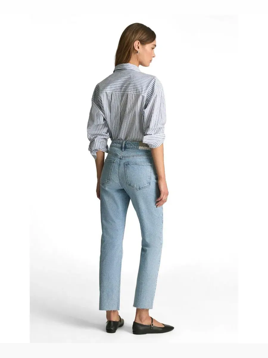 Джинсы прямого кроя с высокой посадкой New York High Rise Straight Leg In Lt Brushed Classic Blue — изображение 3 из 6