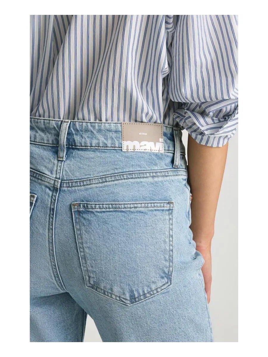 Джинсы прямого кроя с высокой посадкой New York High Rise Straight Leg In Lt Brushed Classic Blue — изображение 6 из 6