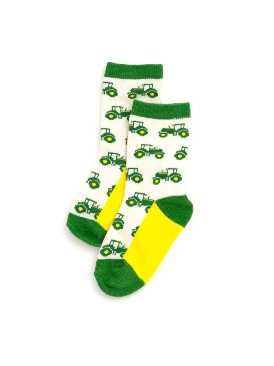 Комплект носков с нескользящей подошвой, 7 пар John Deere — изображение 3 из 3, зеленый черный мульти