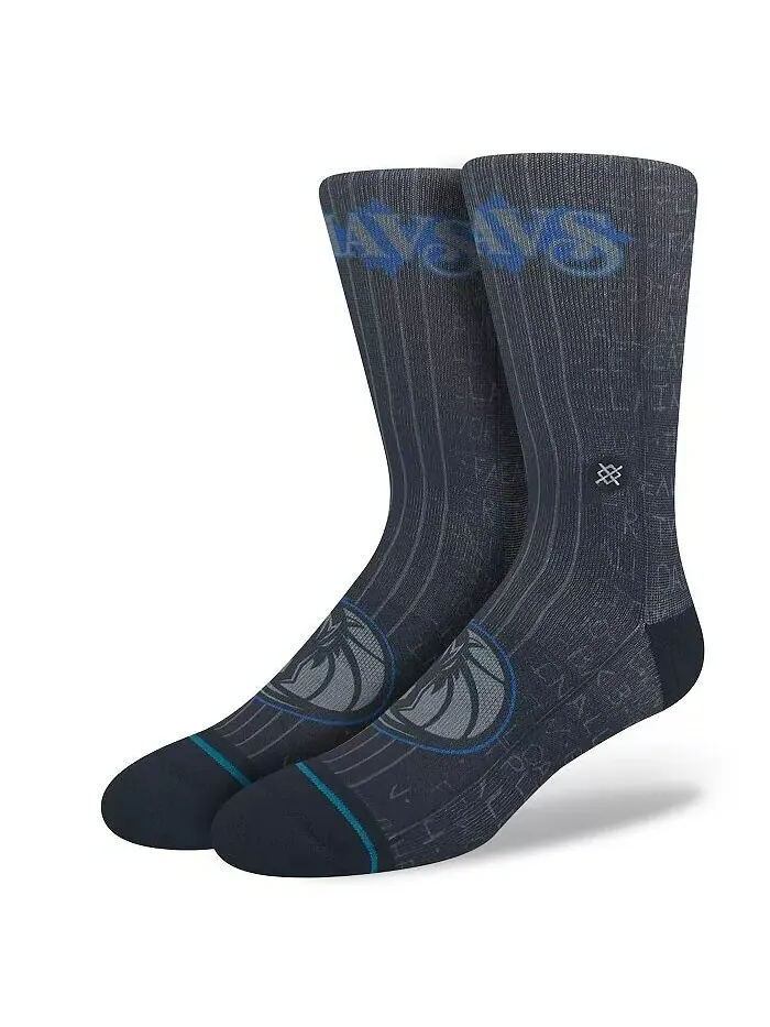 Мужские и женские носки Dallas Mavericks 2023/24 City Edition Crew Socks Stance — черный
