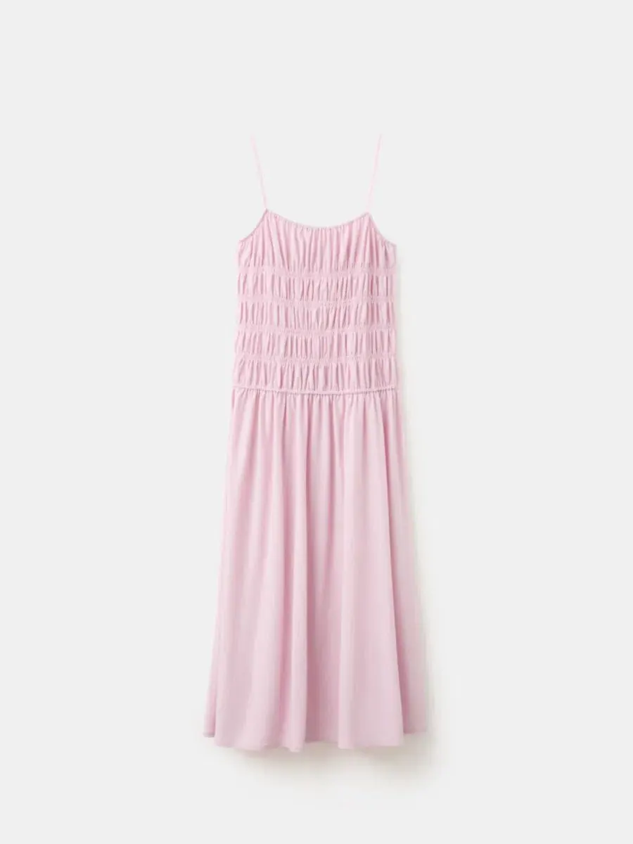 Платье-миди с драпировкой, без рукавов, Ruched Long Dress MANGO