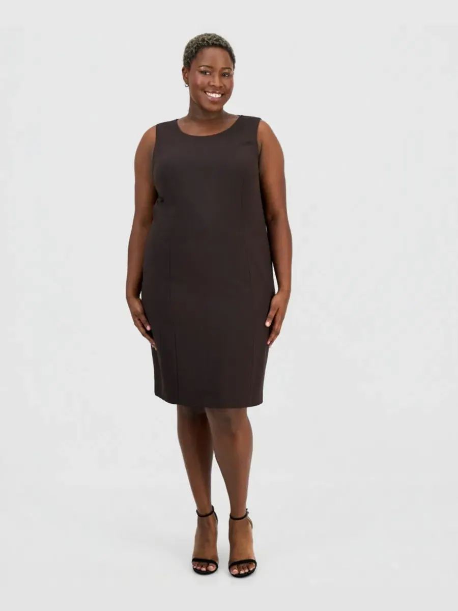 Костюм из жакета с пеплумом и платья-футляр Plus Size One-Button Peplum Jacket & Basic Sheath Dress — изображение 3 из 3