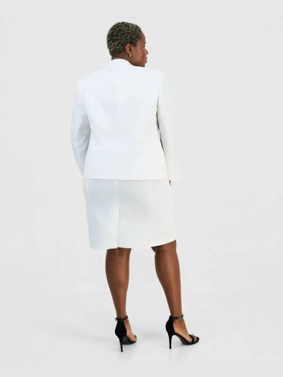 Костюм из жакета-пеплум и платья-футляр Plus Size One-Button Peplum Jacket & Basic Sheath Dress — изображение 2 из 3