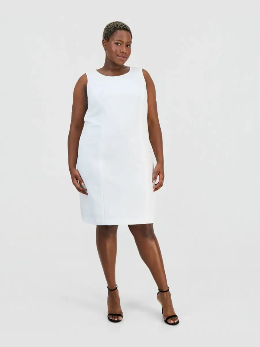 Костюм из жакета-пеплум и платья-футляр Plus Size One-Button Peplum Jacket & Basic Sheath Dress — изображение 3 из 3