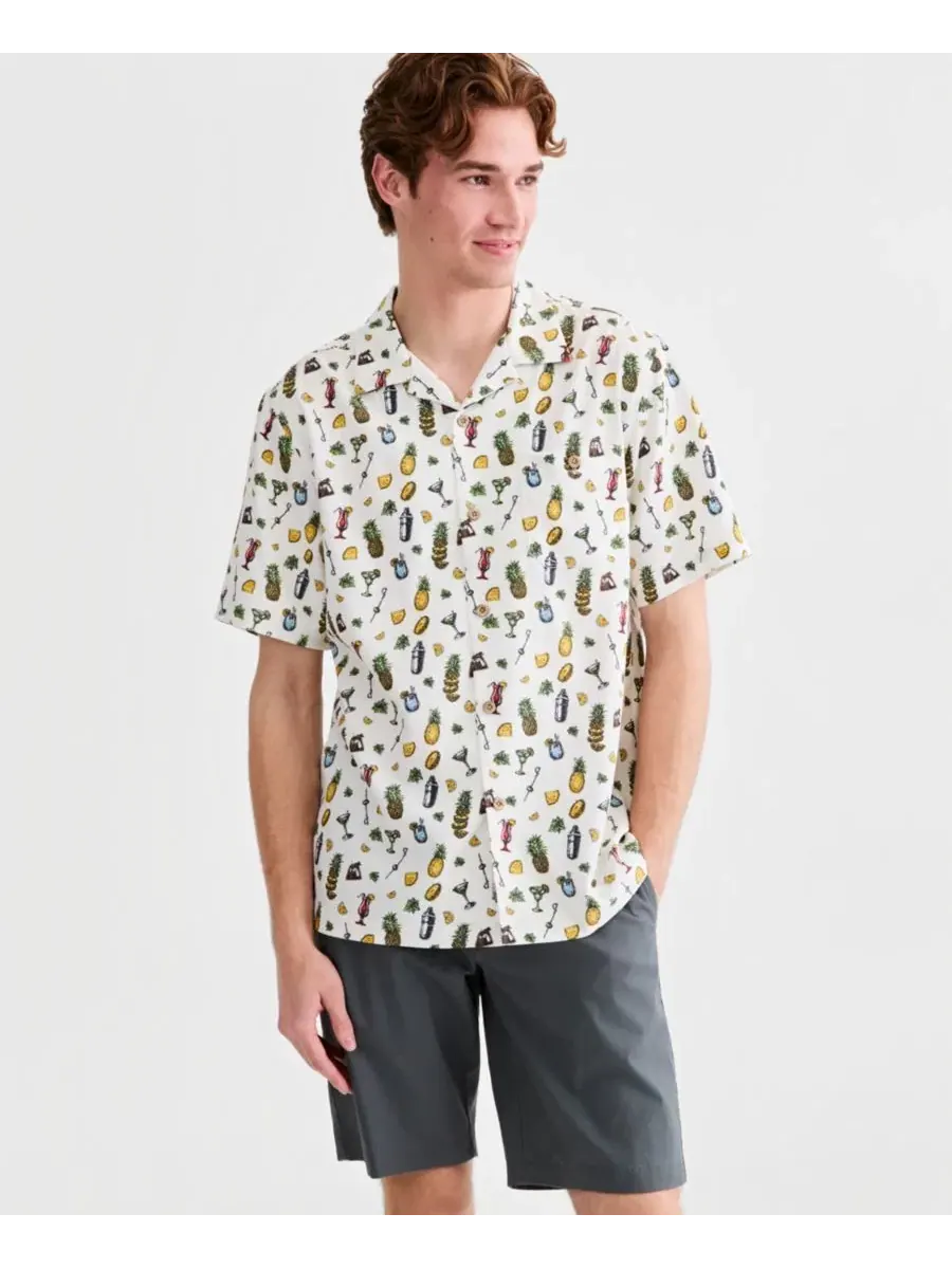 Рубашка с коротким рукавом и принтом, модель Coastal Ease Shake and Sip Tommy Bahama
