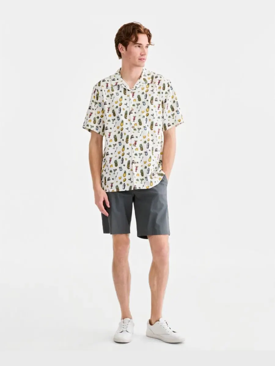 Рубашка с коротким рукавом и принтом, модель Coastal Ease Shake and Sip Tommy Bahama — изображение 2 из 4, светлый