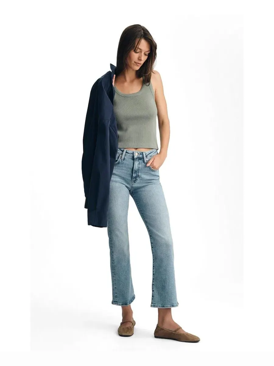 Джинсы клеш с заниженной посадкой Anika Mid Rise Cropped Flare Mavi Jeans