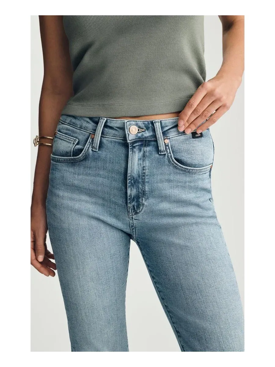 Джинсы клеш с заниженной посадкой Anika Mid Rise Cropped Flare Mavi Jeans — изображение 5 из 6, синий