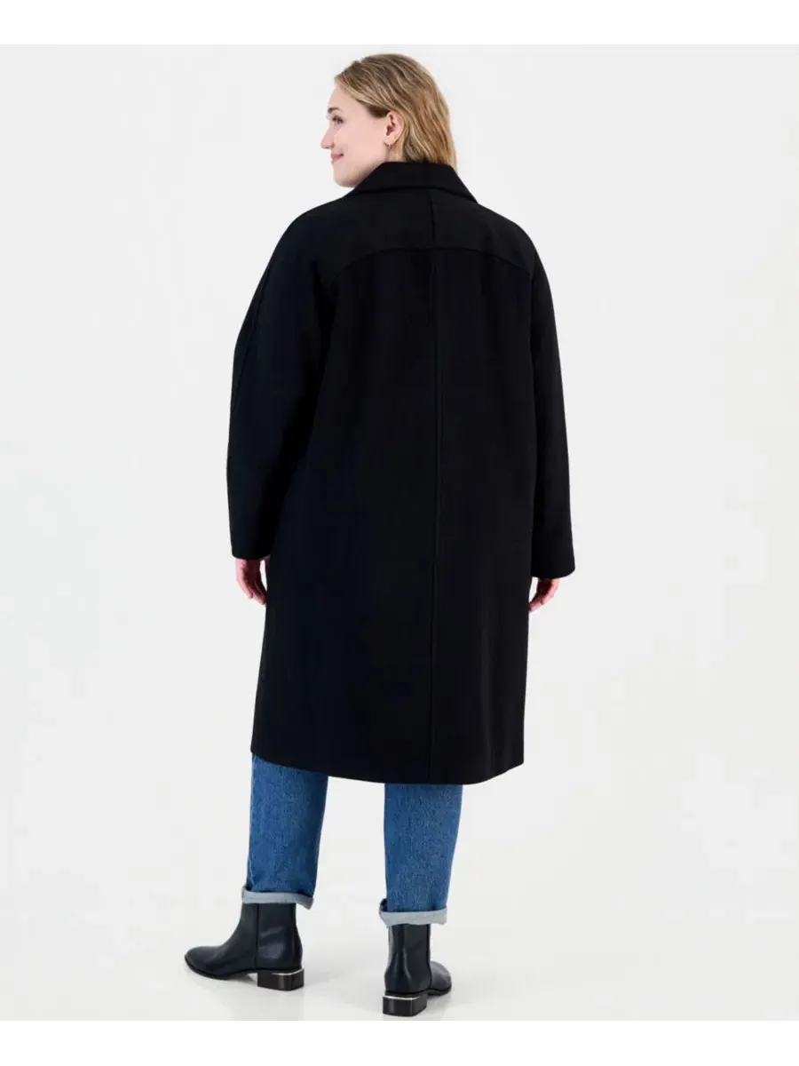 Пальто двубортное из шерстяной смеси Calvin Klein — изображение 2 из 3, черный
