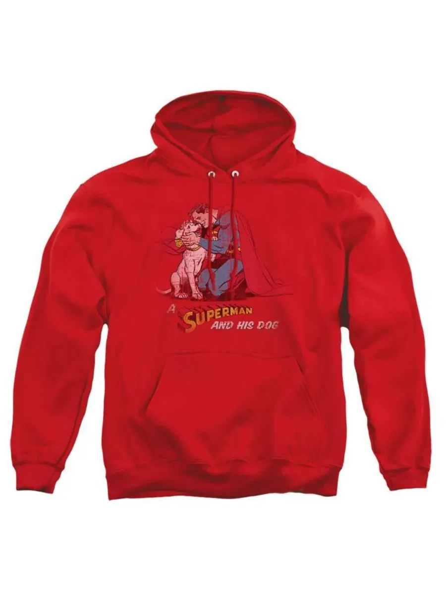Худи с принтом His Dog Kangaroo-Pocket Superman — красный