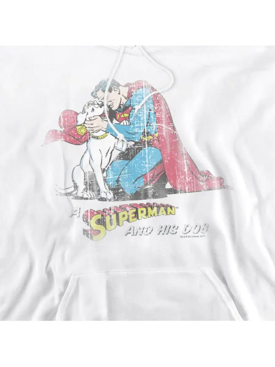 Худи с капюшоном с принтом, с кенгуру-карманом Superman — изображение 2 из 3, белый