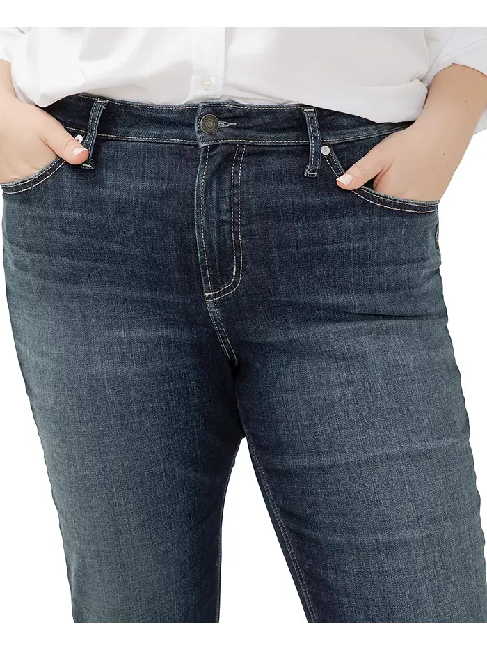 Джинсы Avery с манжетами больших размеров Silver Jeans Co. — изображение 4 из 8, синий