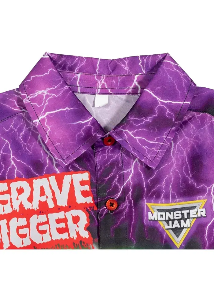 Гавайская рубашка на пуговицах Grave Digger Monster Jam — 3