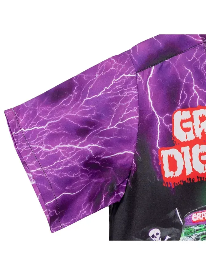Гавайская рубашка на пуговицах Grave Digger Monster Jam — 4