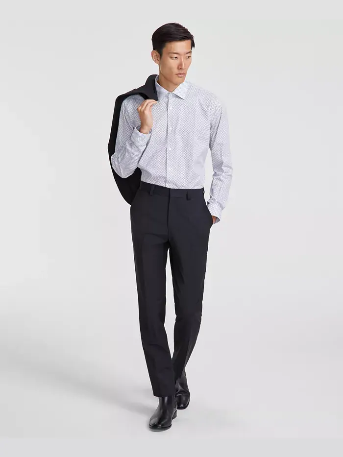 Мужские классические брюки Modern-Fit из шерстяной смеси Hugo Boss — 1