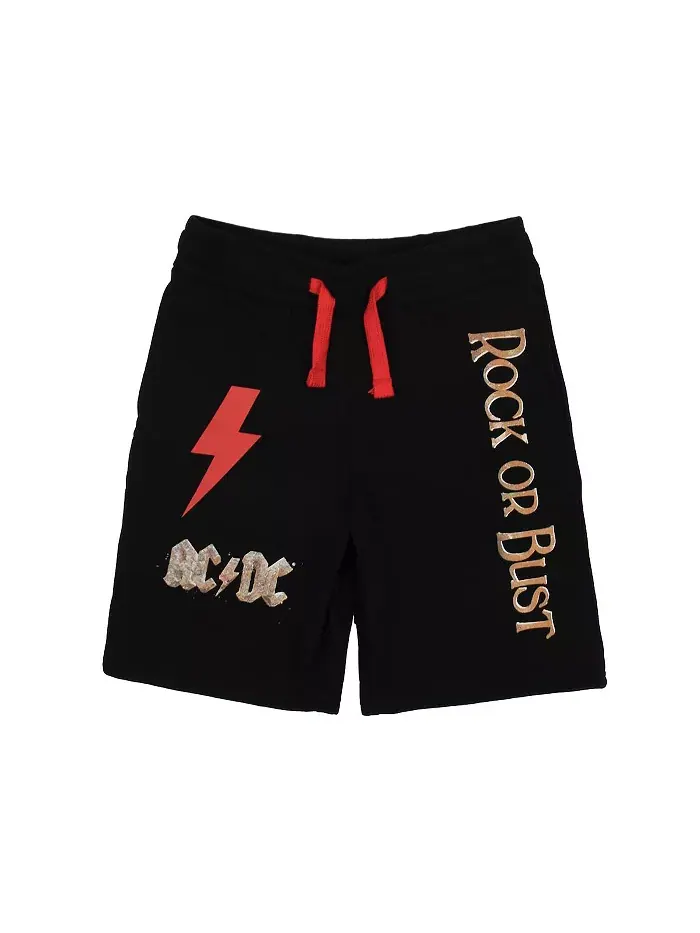 Мальчиковый набор: футболка с коротким рукавом ACDC Rock Or Bust и шорты для отдыха - XXL AC/DC — изображение 3 из 4, черный