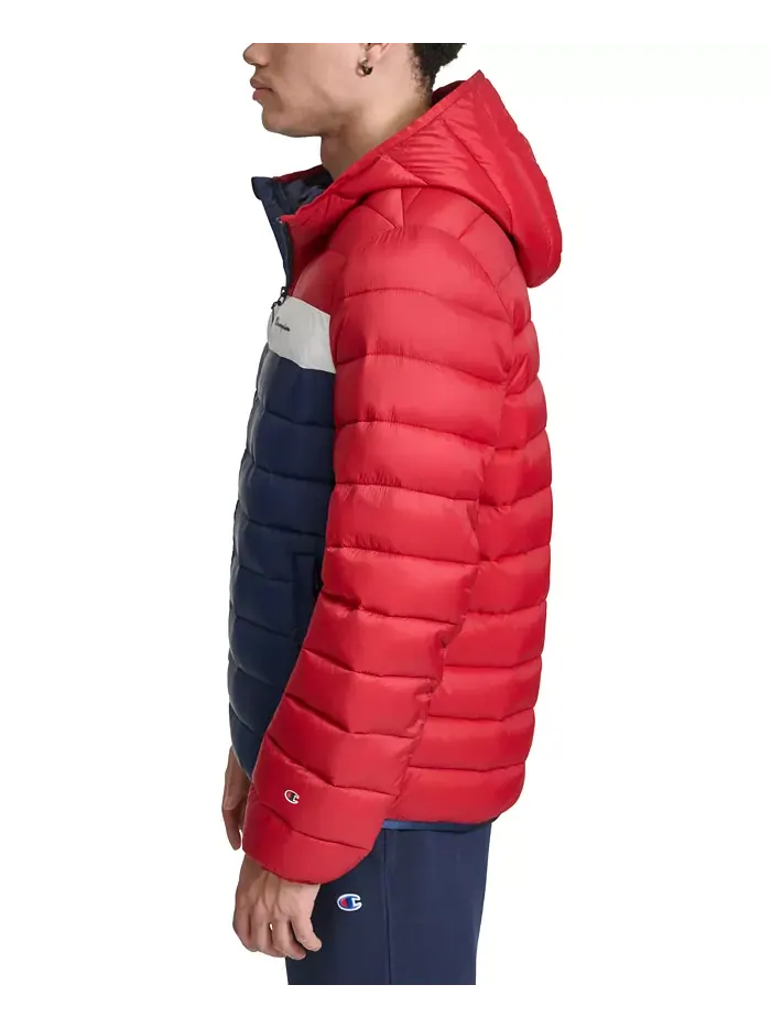 Мужская утепленная куртка с капюшоном Performance Quilted Hooded Jacket Champion — изображение 3 из 5, красный