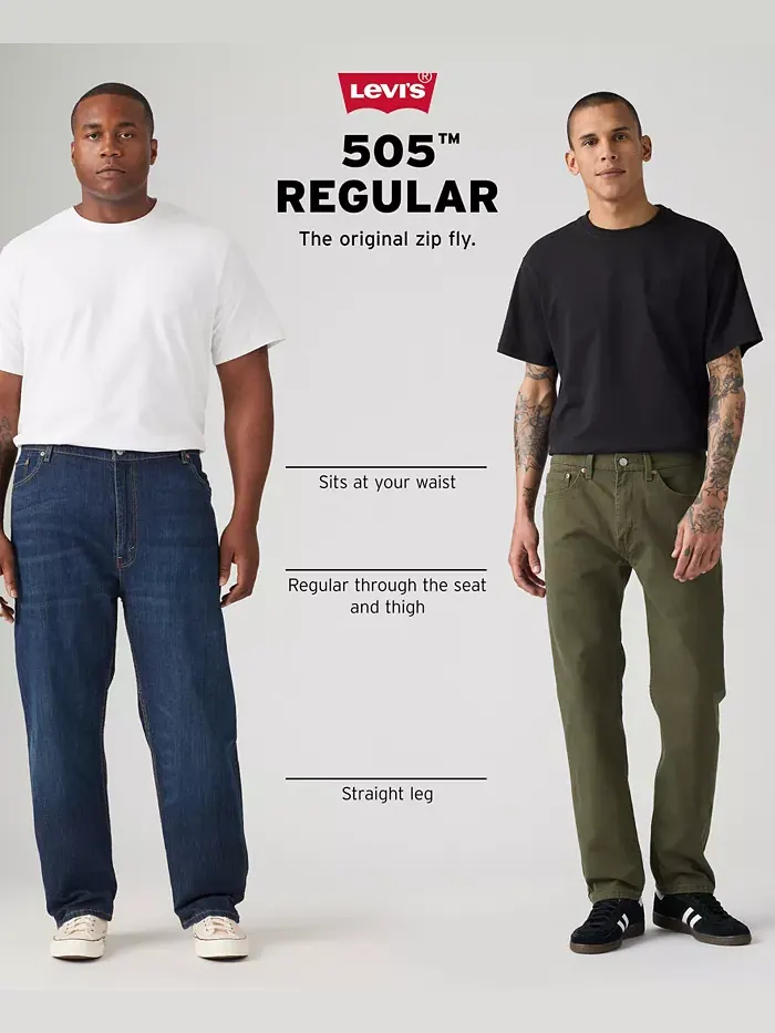 Мужские брюки 505 Regular Fit Straight Leg из вельвета Levi'S — изображение 2 из 2, серый