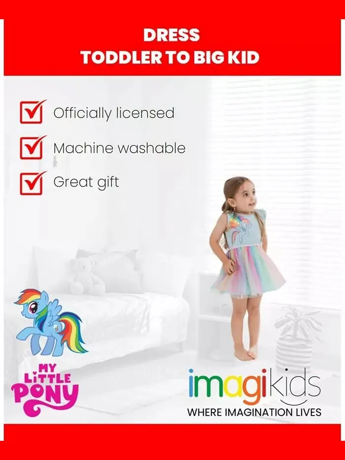 Платье для девочек Pinkie Pie Rainbow Dash от малыша до большого ребенка My Little Pony — изображение 2 из 5, синий