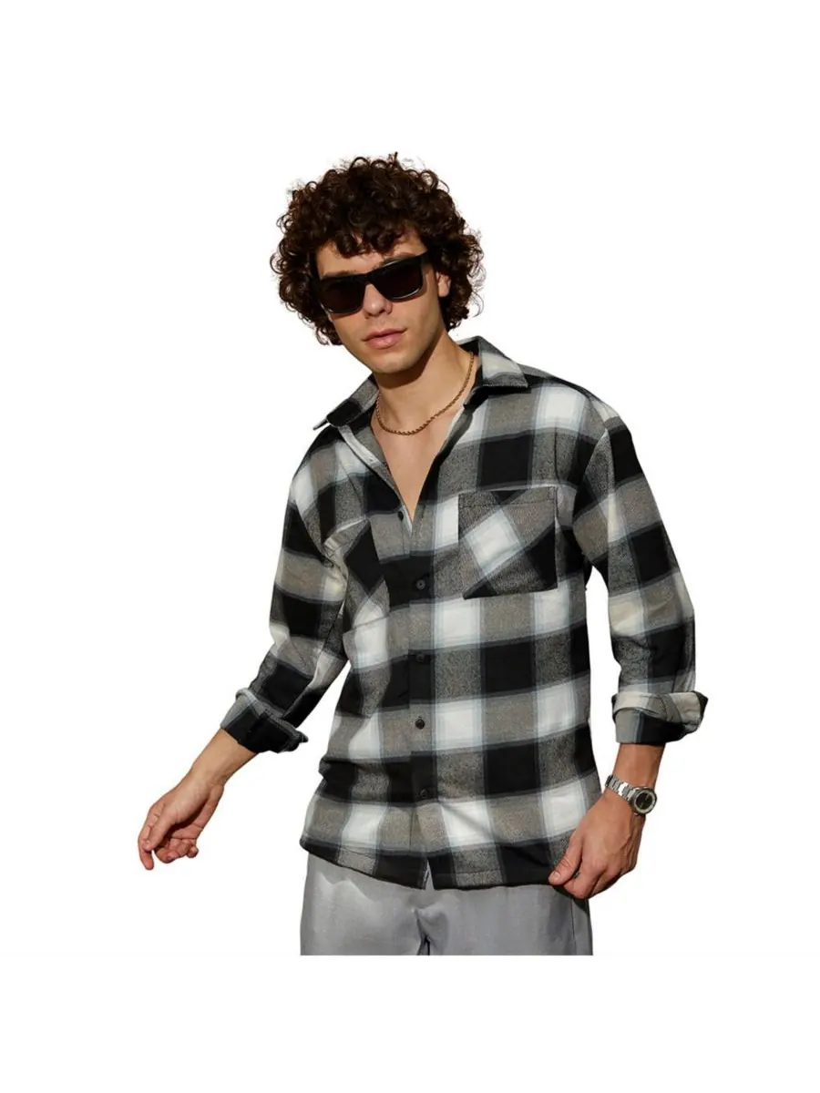 Мужская рабочая куртка Onyx Black Tartan Campus Sutra