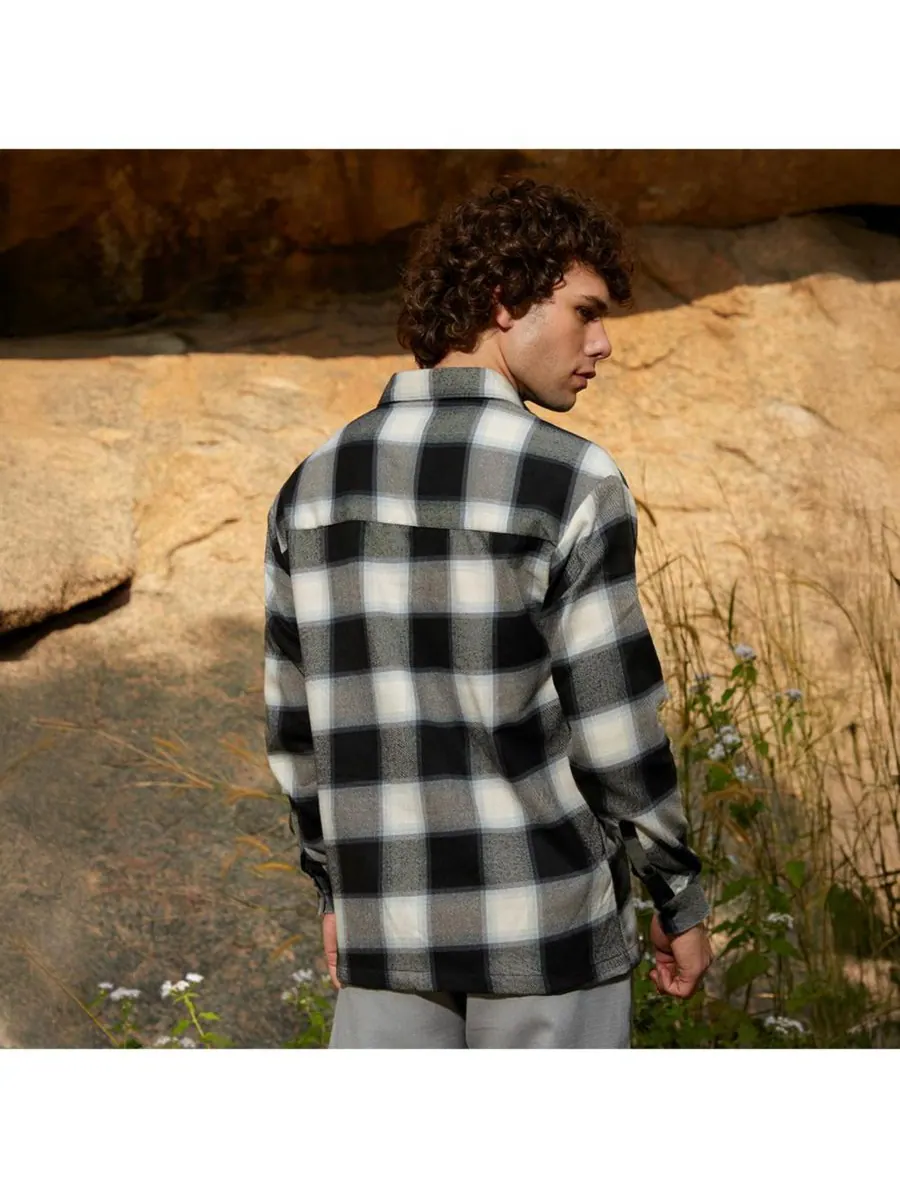 Мужская рабочая куртка Onyx Black Tartan Campus Sutra — изображение 3 из 6, черный
