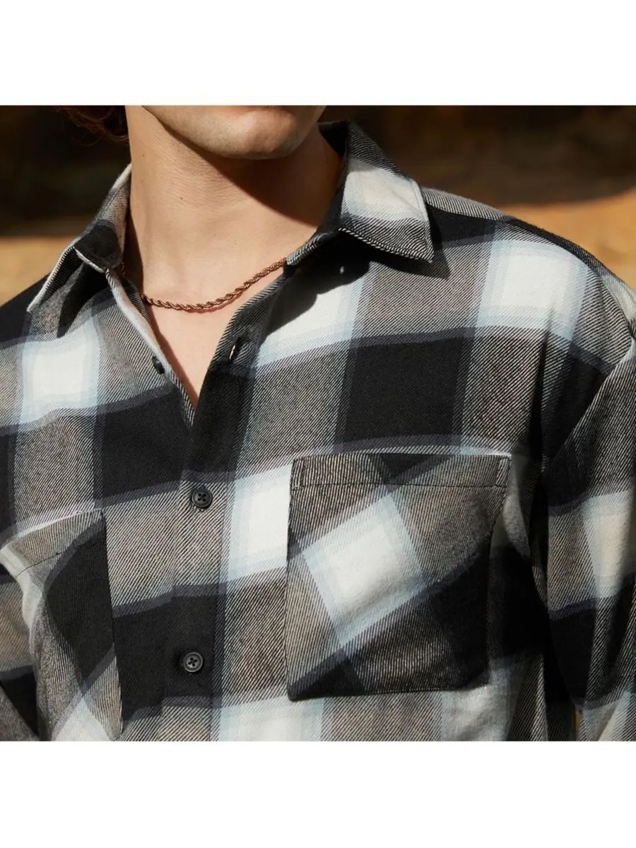 Мужская рабочая куртка Onyx Black Tartan Campus Sutra — изображение 5 из 6, черный