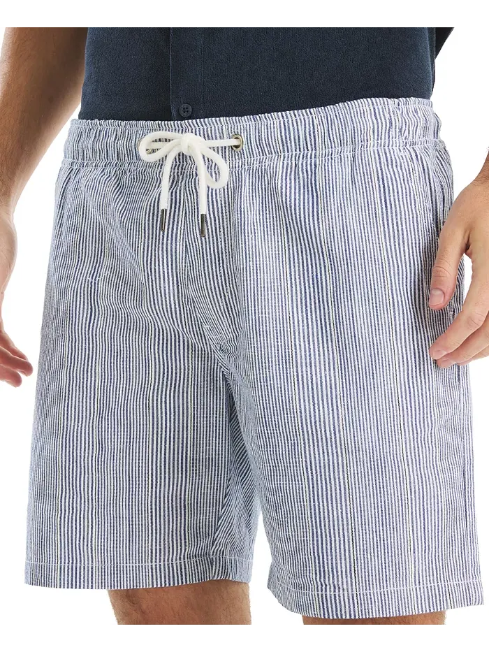 Шорты полосатые текстурированные на резинке 7" Nautica — изображение 3 из 4, синий