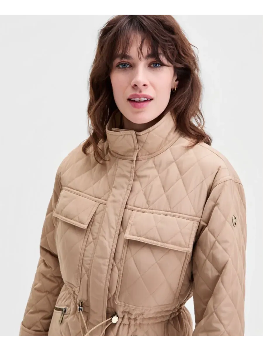 Женское короткое стеганое пальто Michael Kors — изображение 3 из 5, хаки