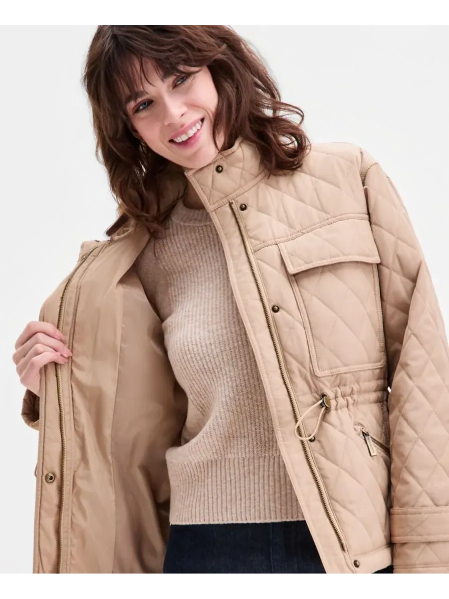 Женское короткое стеганое пальто Michael Kors — изображение 4 из 5, хаки