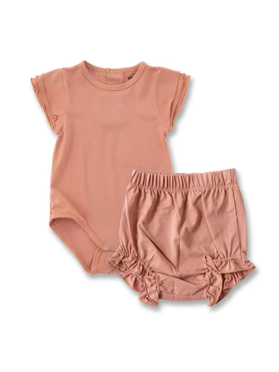 Комплект из двух предметов для девочек: боди и трусики Earth Baby Outfitters — розовый