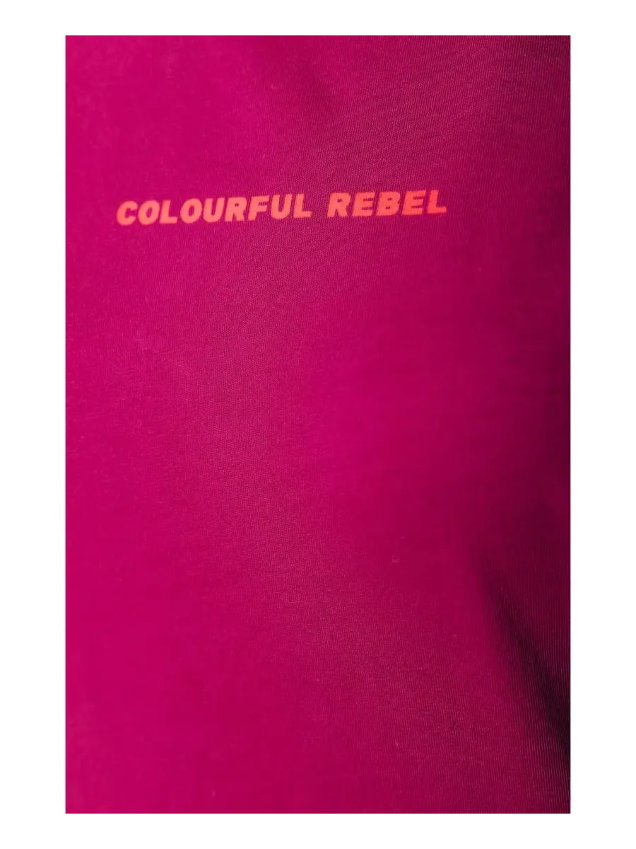 Женская футболка свободного кроя с логотипом Uni Colourful Rebel — изображение 3 из 3, бордо