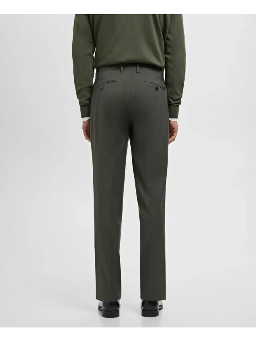 Мужские брюки от костюма Milan Slim-Fit MANGO — изображение 3 из 7, хаки