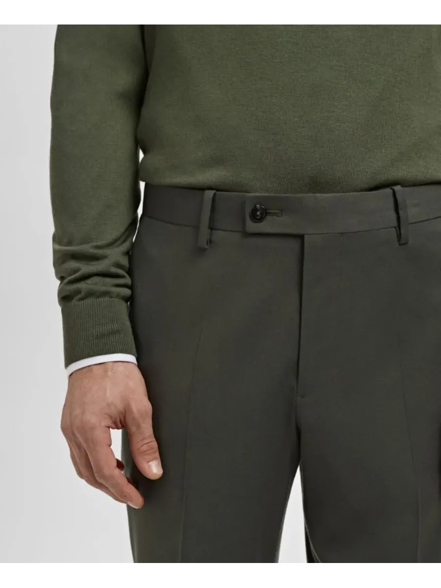 Мужские брюки от костюма Milan Slim-Fit MANGO — изображение 4 из 7, хаки