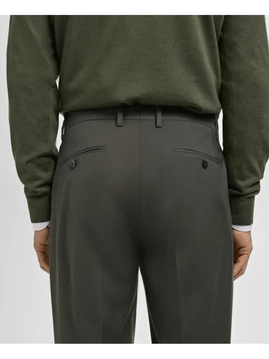 Мужские брюки от костюма Milan Slim-Fit MANGO — изображение 5 из 7, хаки