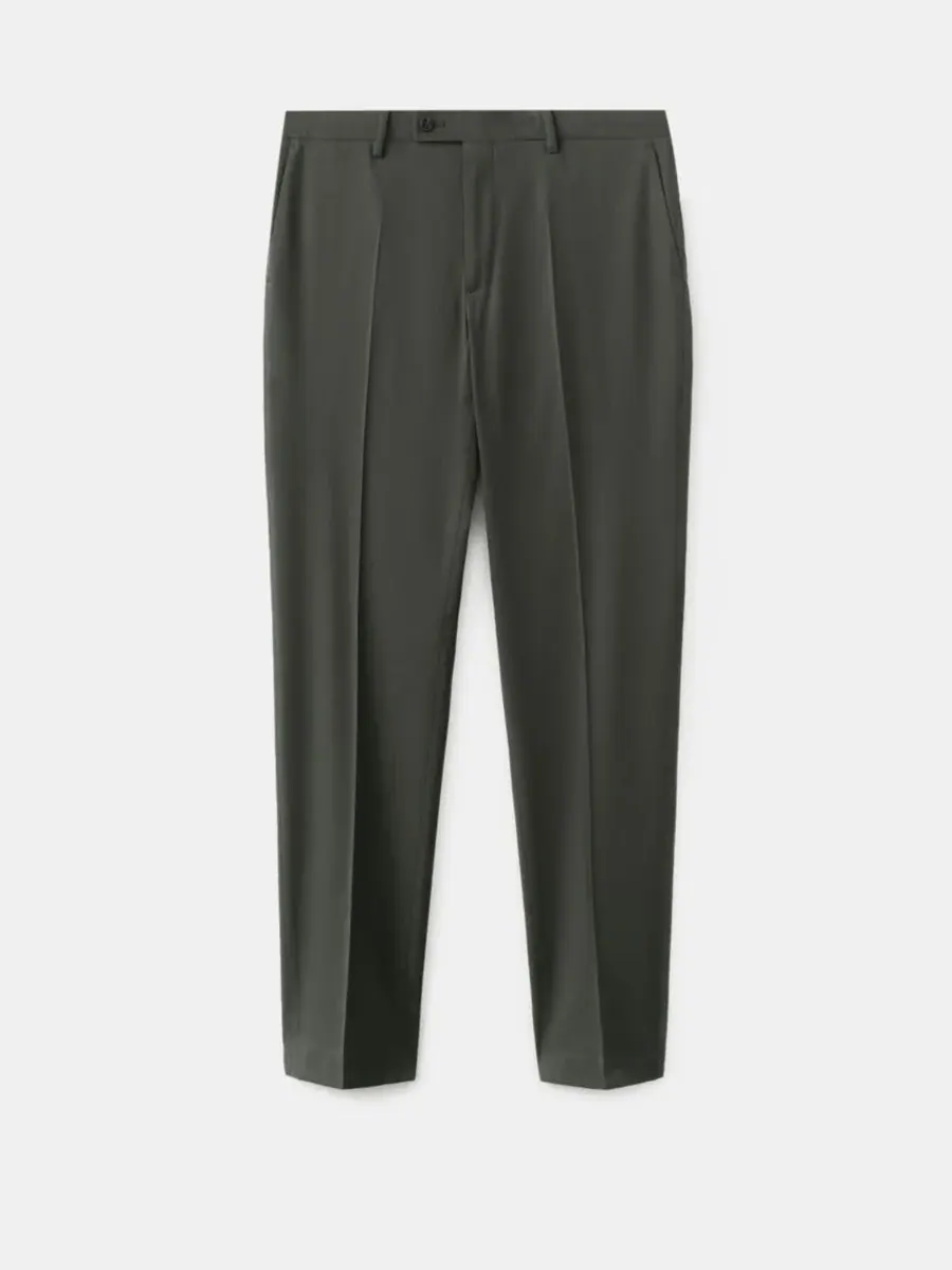 Мужские брюки от костюма Milan Slim-Fit MANGO — изображение 6 из 7, хаки