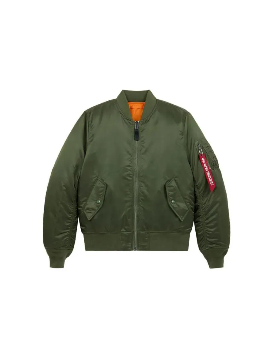 Мужская куртка-бомбер MA-1 Slim Fit Alpha Industries — изображение 2 из 6, шалфейный