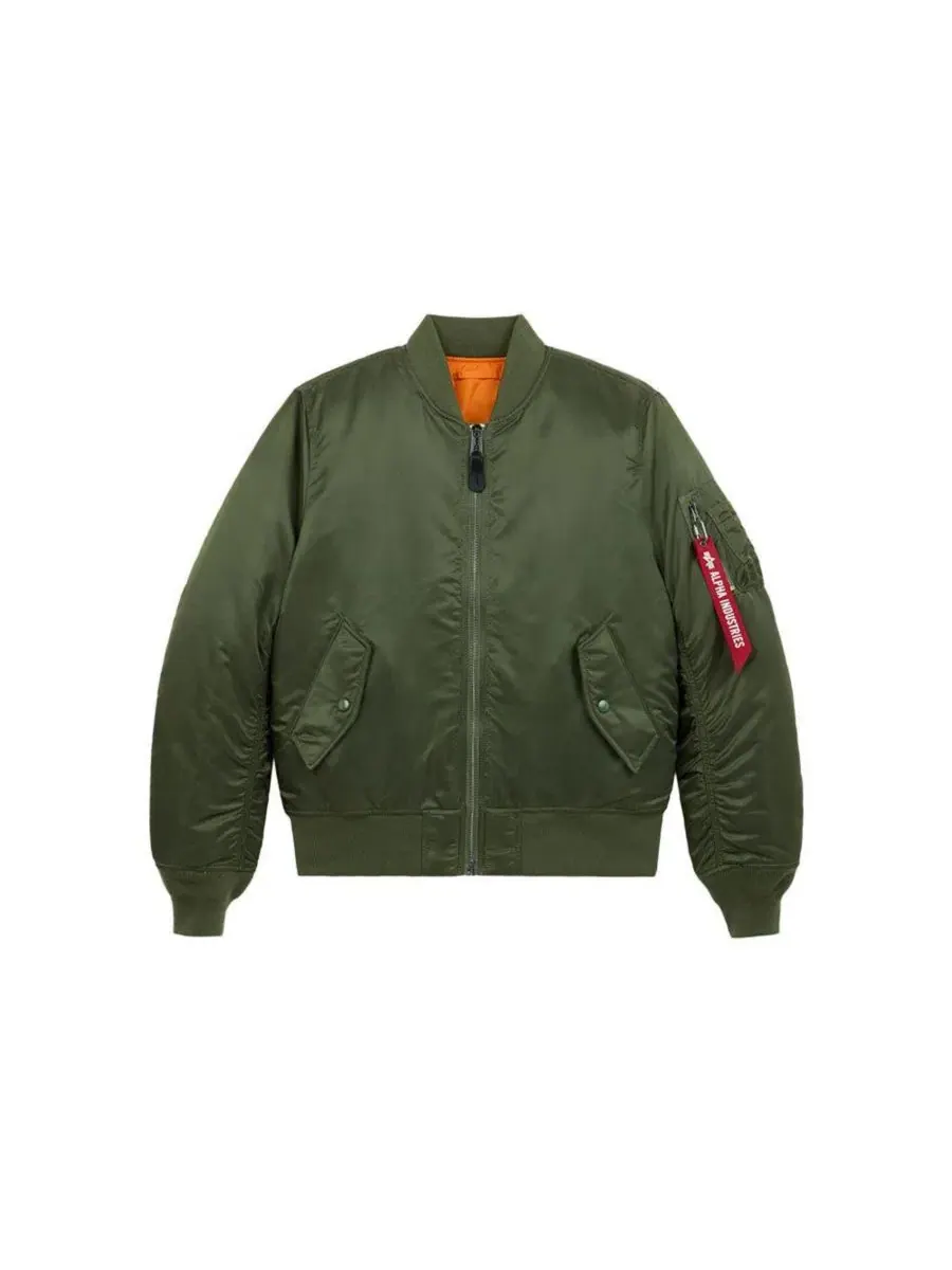 Мужская куртка-бомбер MA-1 Slim Fit Alpha Industries — изображение 3 из 6, шалфейный