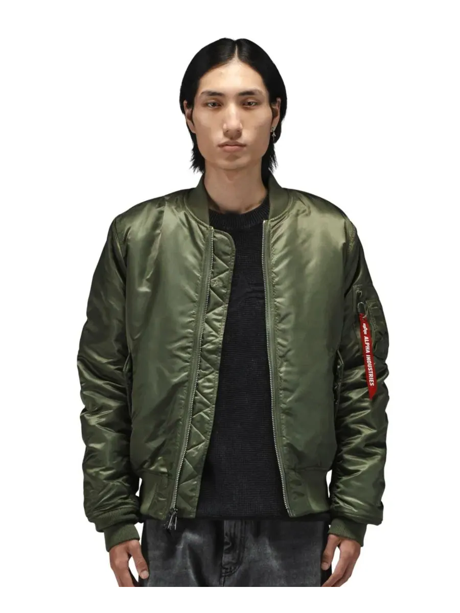 Мужская куртка-бомбер MA-1 Slim Fit Alpha Industries — изображение 5 из 6, шалфейный