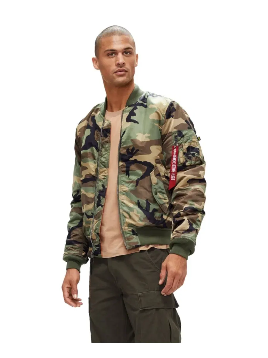 Куртка-бомбер MA-1 Slim Fit Alpha Industries, Woodland Camo — изображение 4 из 6