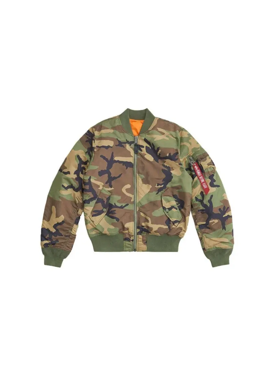 Куртка-бомбер MA-1 Slim Fit Alpha Industries, Woodland Camo — изображение 5 из 6