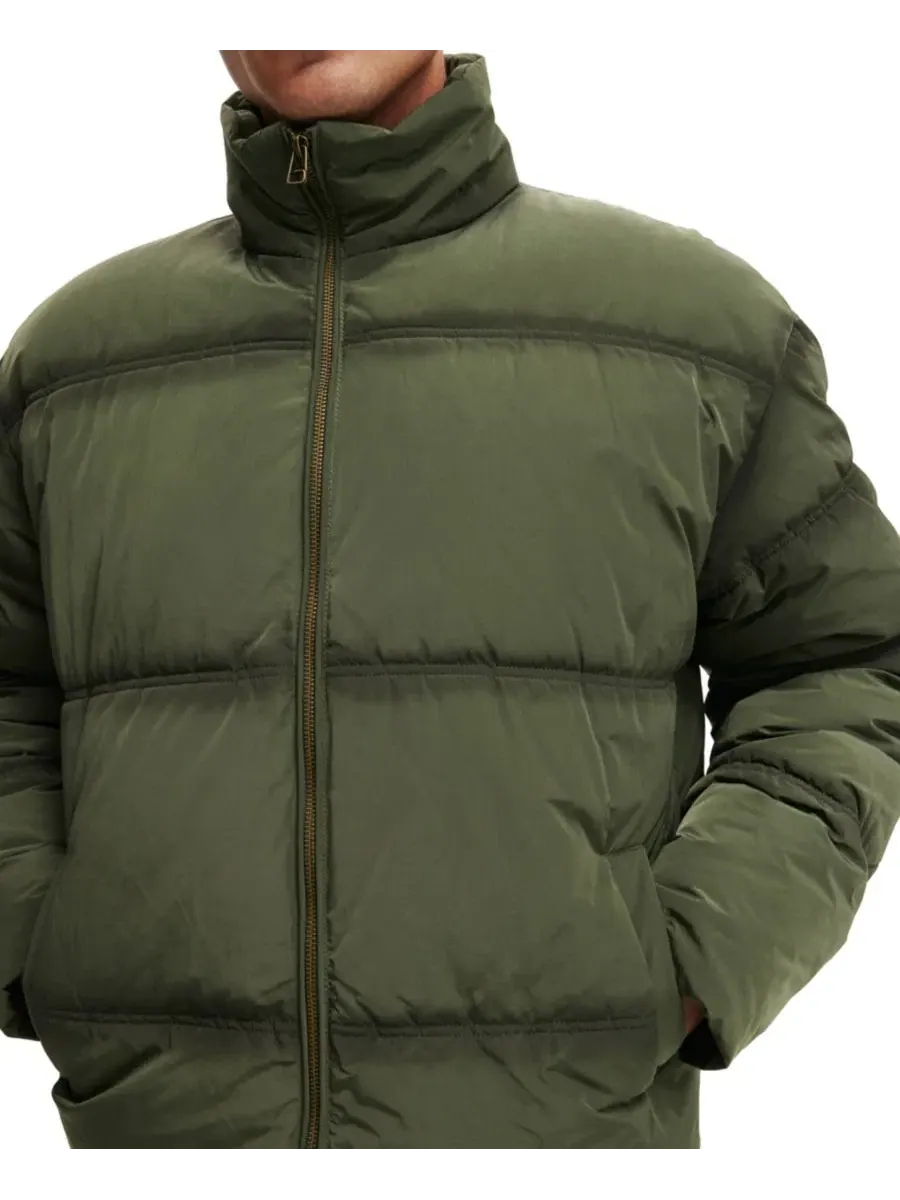 Куртка-пуховик с воротником-стойкой COTTON ON — изображение 4 из 6, зеленый
