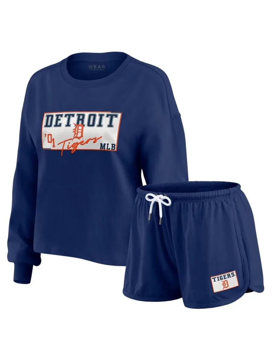 Комплект из лонгслива и шорт с принтом Detroit Tigers WEAR by Erin Andrews